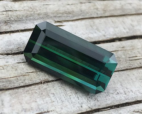 Tourmaline Green Blue Emerald Cut 5.25 carats