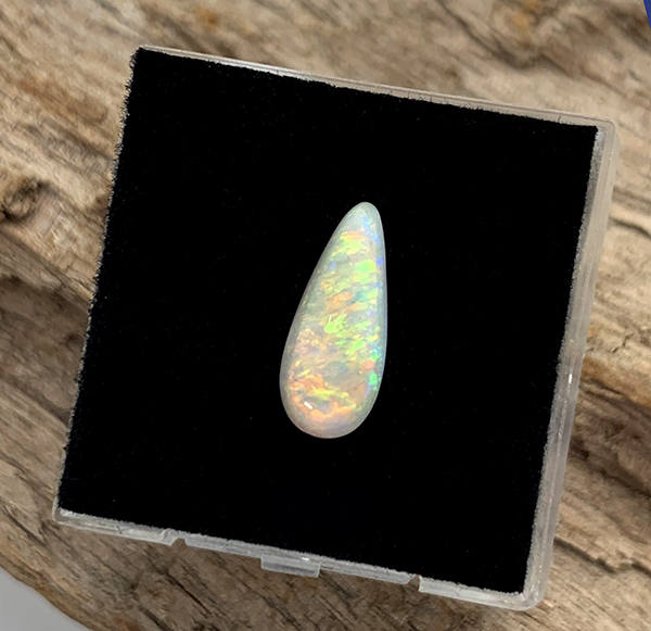 Coober Pedy Opal Elongated Pear Cabochon 12.5×5.4mm – Langford Gems