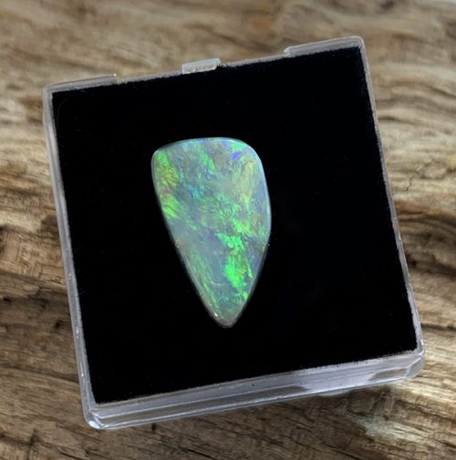 Mintabie Black Opal Freeform Cabochon 14.9x8.7mm