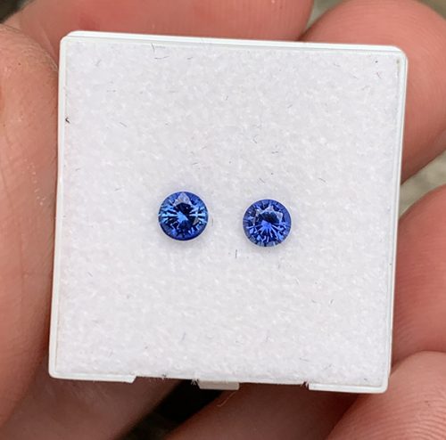Ceylon Sapphire Dark Blue Round Pair 3.75mm