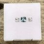 Madagascan Sapphire Teal Fancy Cushion with White Princess Pair 0.56 carats total