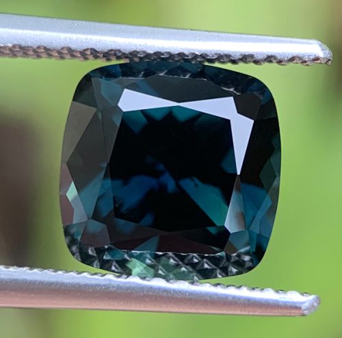 Australian Sapphire Blue Green Square Cushion 7.85mm