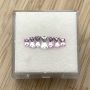 Ceylon Sapphire Pink and White Radiant Tapered Set of 7