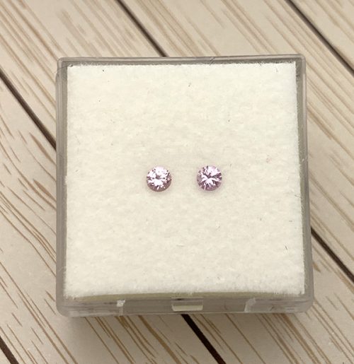Ceylon Sapphire Light Pink Round Pair 2.5mm