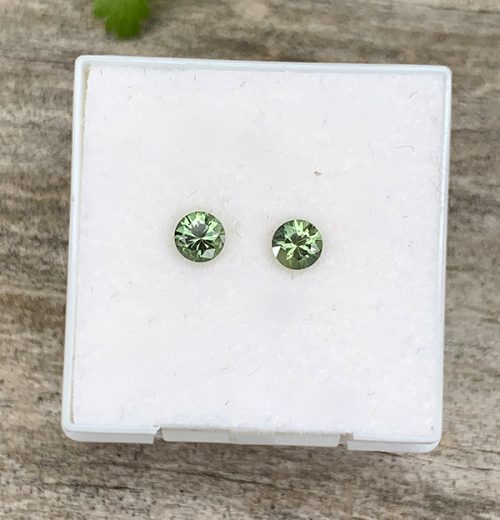 Australian Sapphire Green Round Pair 3.5mm