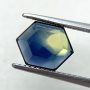 Australian Sapphire Parti Blue Yellow Hexagon Portrait Cut 2.09 carats