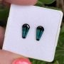 Australian Sapphire Teal Pendaloque Pair 3.13 carats total