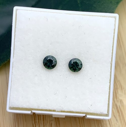 Australian Sapphire Green Round Pair 3.4mm