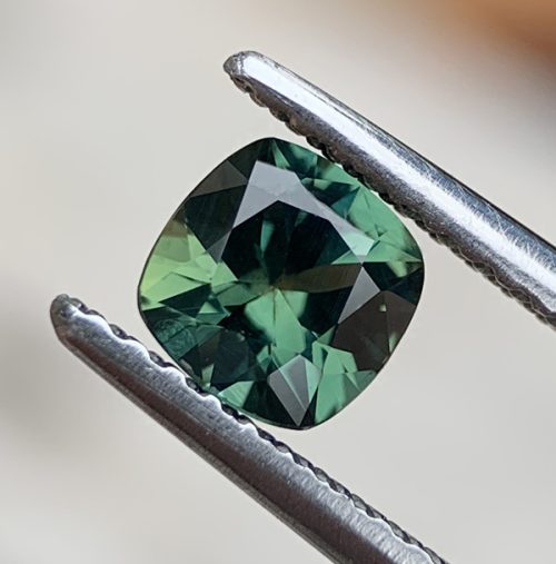 Australian Sapphire Blue Green Square Cushion 4.9mm