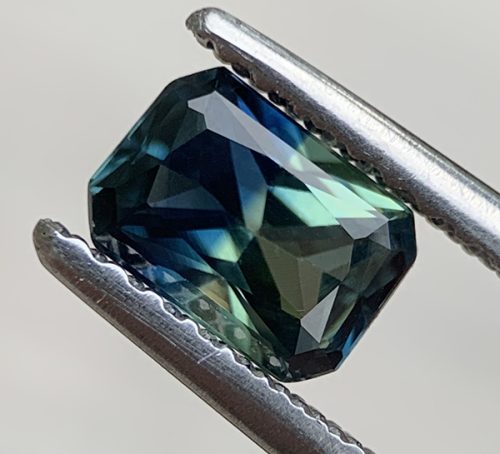Australian Sapphire Parti Blue Yellow Radiant 0.67 carats