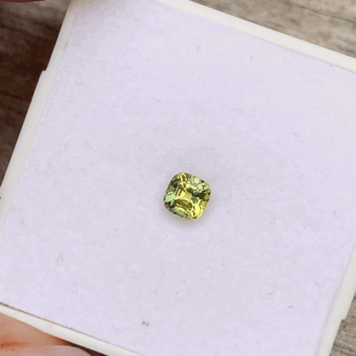 Australian Sapphire Parti Blue Yellow Square Cushion 4.6mm