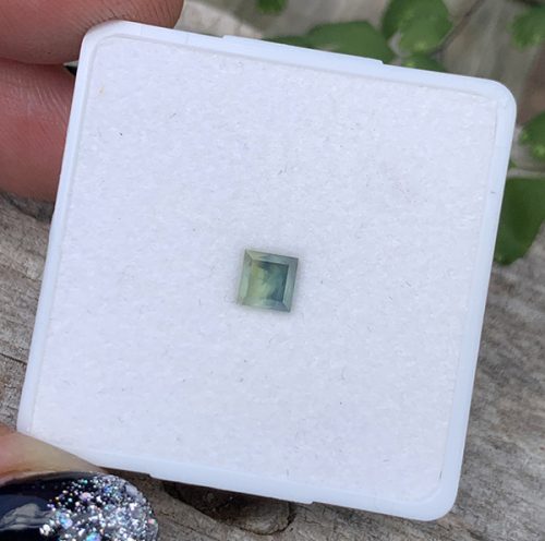 Australian Sapphire Parti Blue Green Bevelled Square 4.7mm