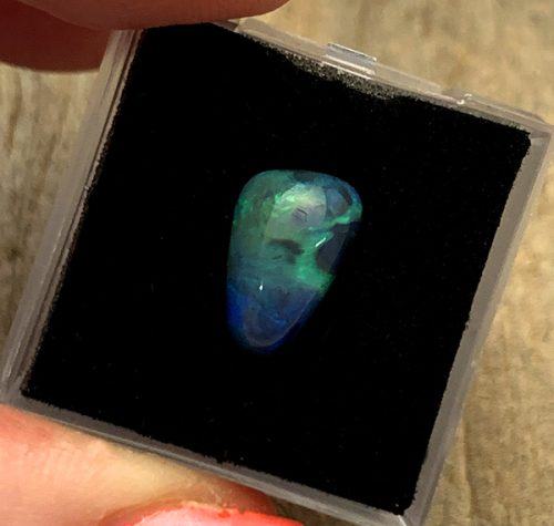 Lightning Ridge Black Opal Freeform Tri Cabochon 11.3x7.3mm