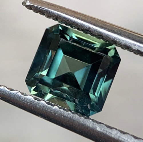 Australian Sapphire Blue Green Emerald Cut 0.83 carats
