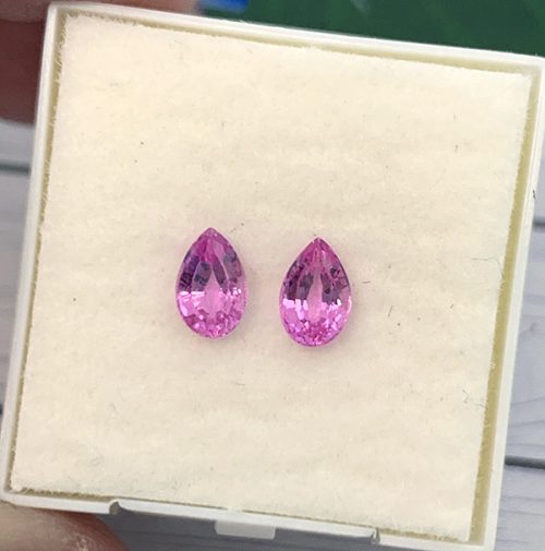 Ceylon Sapphire Pink Pear Pair 5.7x3.7mm