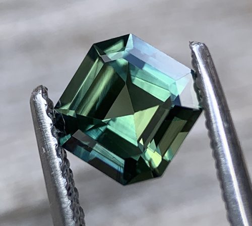 Australian Sapphire Blue Green Asscher 5.5mm