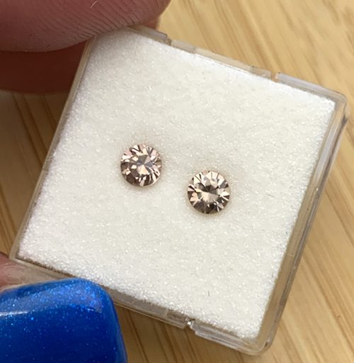 Australian Zircon Peach Round Pair 4.1mm