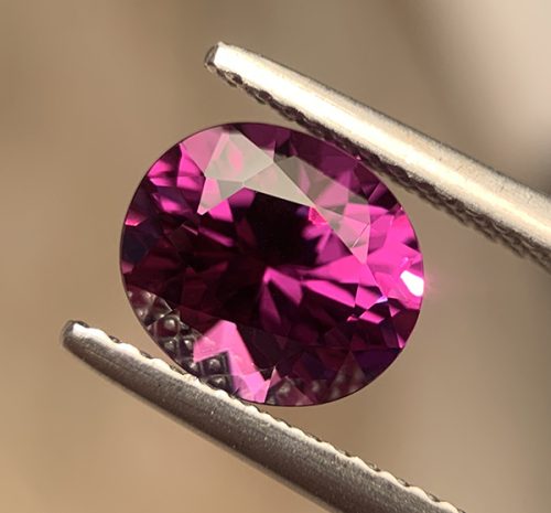 Colour Change Garnet Hot Pink to Purple Oval 2 carats