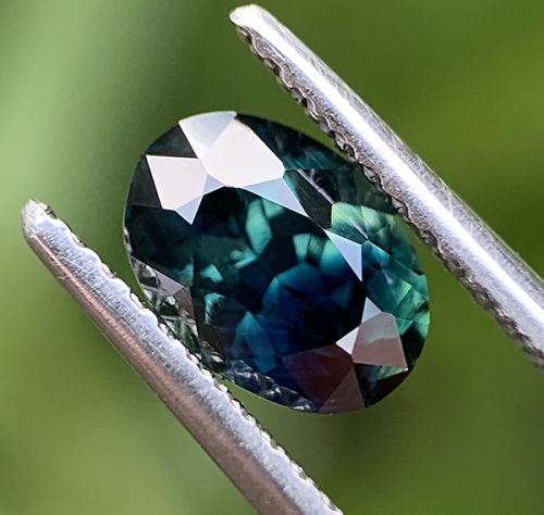 Australian Sapphire Blue Green Oval 1.13 carats