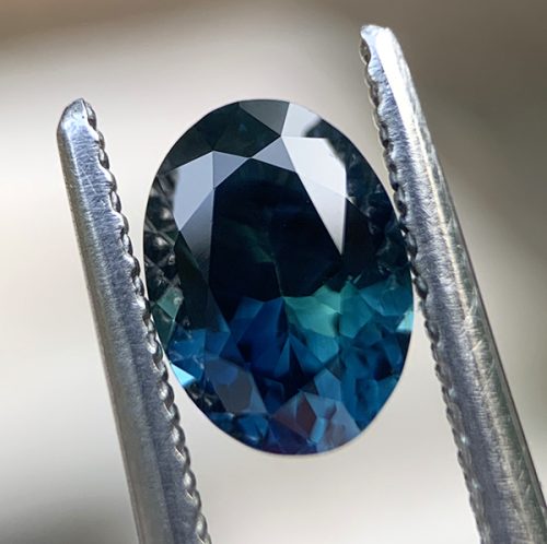 Australian Sapphire Blue Green Oval 1.01 carats