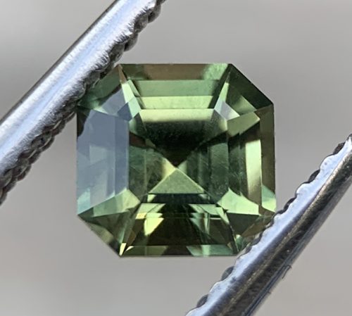 Australian Sapphire Green Yellow Asscher Cut 4.5mm
