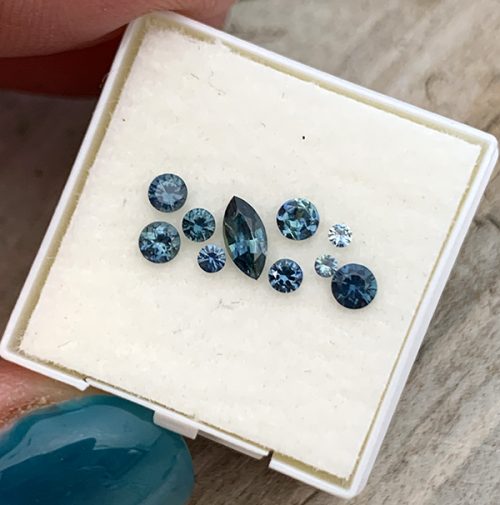 Australian Sapphire Blue Cluster Set